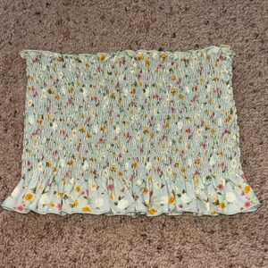 Forever 21 Green Floral Tube Top